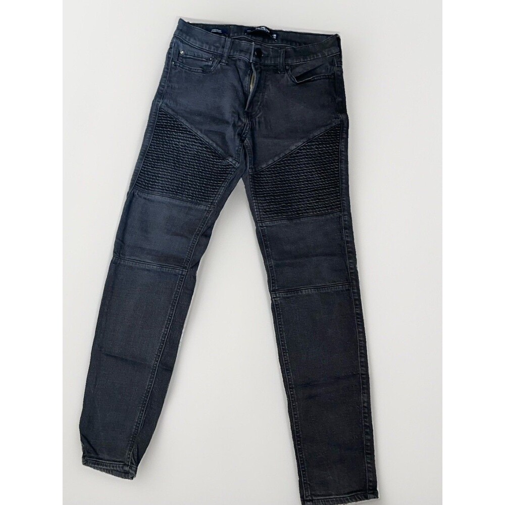 Hollister W30xL32 Black Super Skinny Moto Biker Jeans Advanced Stretch